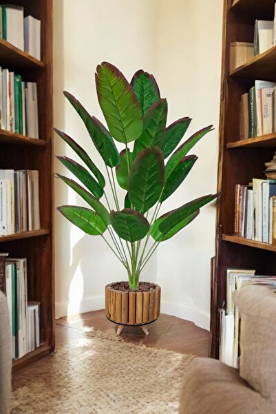 SY Vista Yapay Starliçe - Starliçe 90 cm 18 Yaprak Ahsap Saksılı