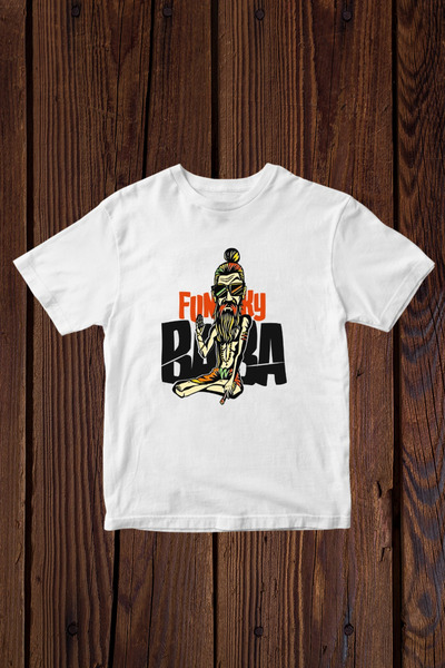 FECCY Βαμβακερό μπλουζάκι με στάμπα Funky Baba σε μεγάλο μέγεθος