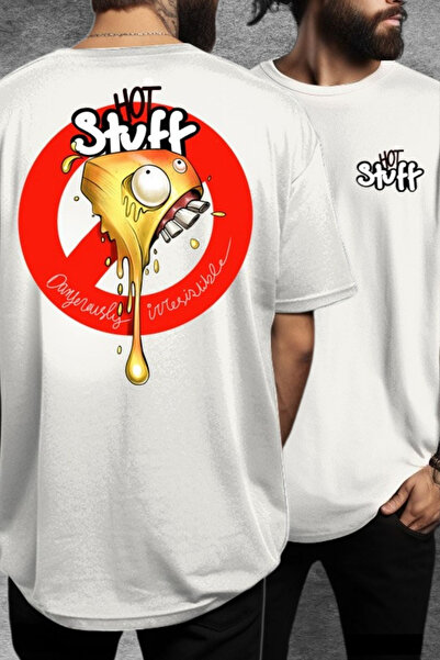 FECCY Tricou oversize din bumbac cu imprimeu Hot Stuff
