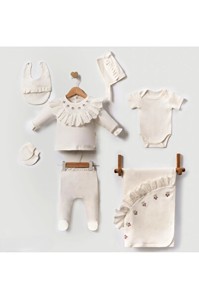 Mamman's Newborn Embroidered and Organic Mevlütlük Baby Girl 100% Cotton Outl...