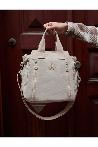 çkn sedat çakan çanta & fular & aksesuar Multi-Compartment Women's Hand Shoulder Cross-Body Bag Suitable for Washing Clinker Fabric Without Impact on the Water