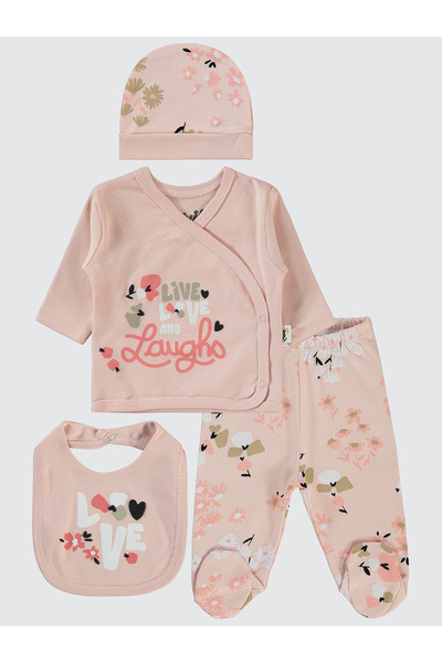 Civil Baby 4-Piece Powder Bodysuit Set for Baby Girl