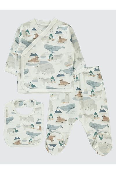 Civil Baby Ecru Baby Boy Bodysuit Set