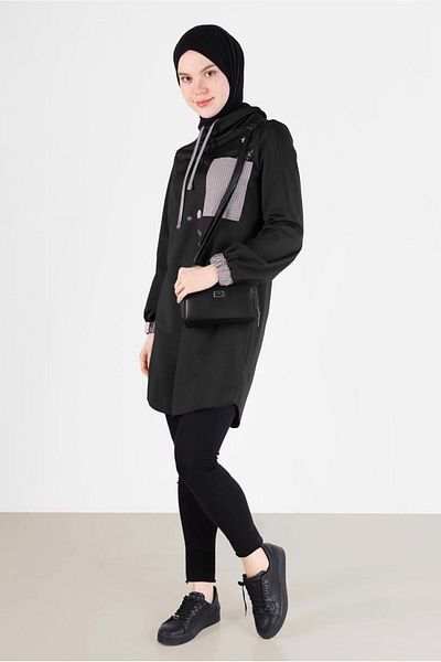 TRENDTESETTÜR Women's Black Embroidered Tunic - t 42371