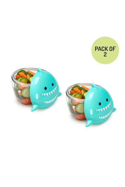 Melii علبة وجبات خفيفة على شكل سمكة قرش فيروزية عبوة من قطعتين