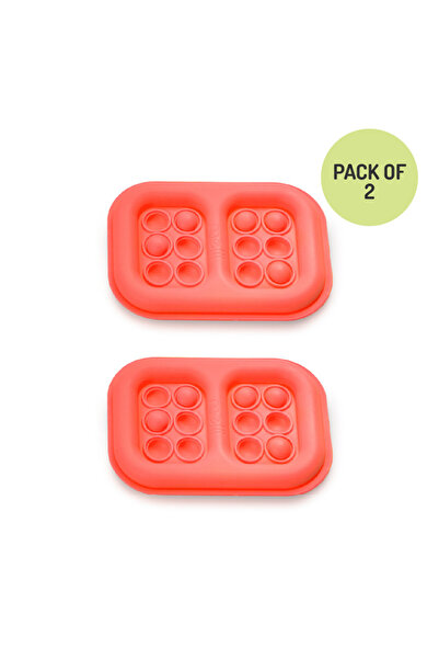 Melii عبوة ثلج من السيليكون Pop-It، عبوة من قطعتين، لون مرجاني