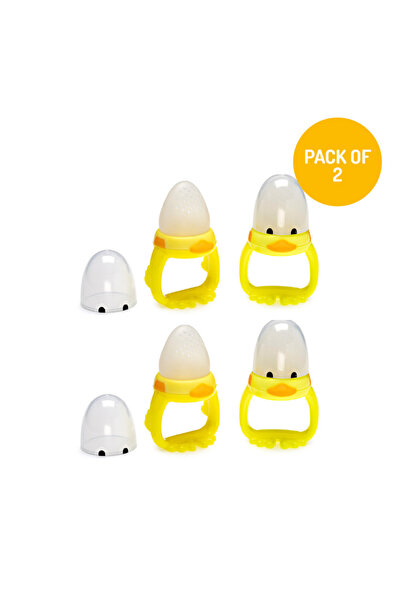 Melii وحدة تغذية طعام طازجة على شكل بطة صفراء، عبوة من قطعتين