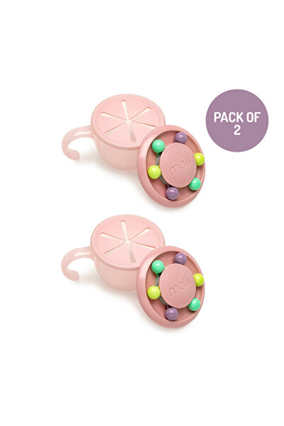 Melii علبة وجبات خفيفة أباكوس مع مصيدة أصابع باللون الوردي، عبوة من قطعتين