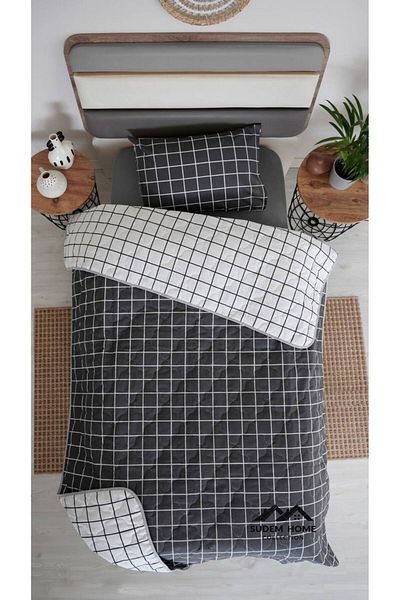 Sudem Home Collection Anthracite Color Single Double Sided Quilted Bedspread
