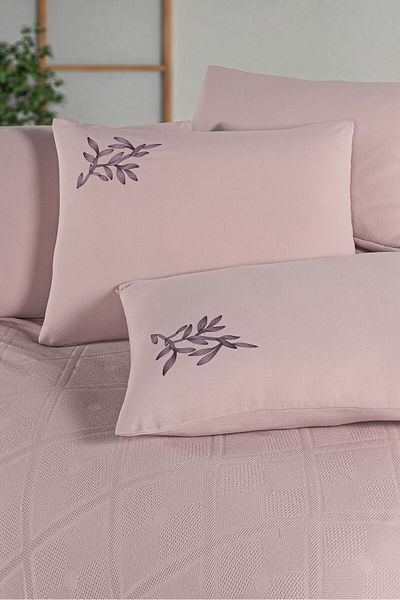 Sudem Home Collection Premium Double Embroidered Pique Set - Oversized Dowry Powder
