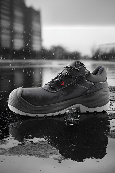 Badem10 İş Güvenliği Güvenlik Ayakkabısı Su Itici Deri Çelik Demir Burunlu Inşaatçı Tekstil Ayakkabı