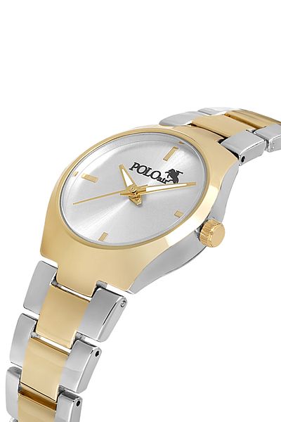 Polo Air ساعة يد نسائية باللون الذهبي والفضي - PL-1496B4x