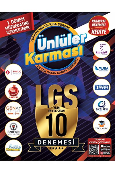 Ünlüler Karması 2026 YENİ BASKI LGS 1. DÖNEM 10'LU DENEME PARAGRAF DENEME HED...