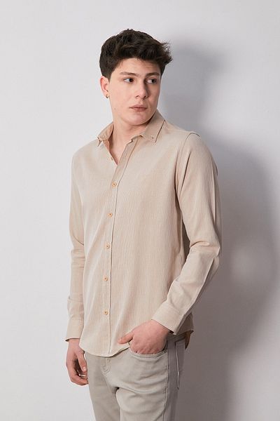 Fulla Moda Βασικό ριγέ πουκάμισο με κουμπιά