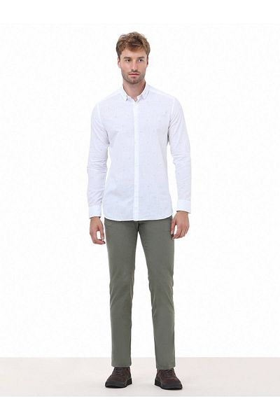 Kip Nile Green Printed - 100% Bumbac Cămașă Casual Regular Fit