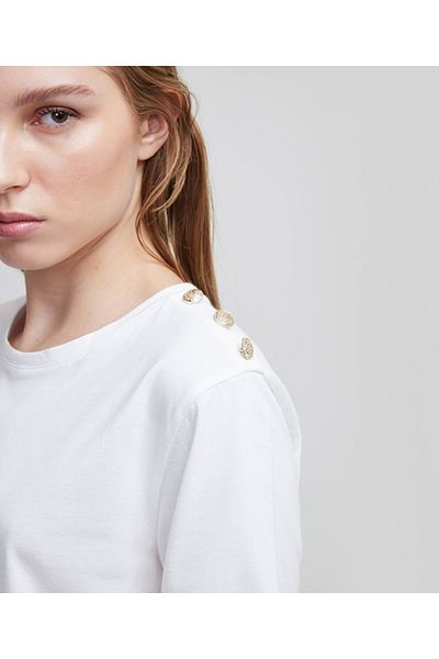 MISS IPEKYOL Tricou elegant cu accesorii metalice