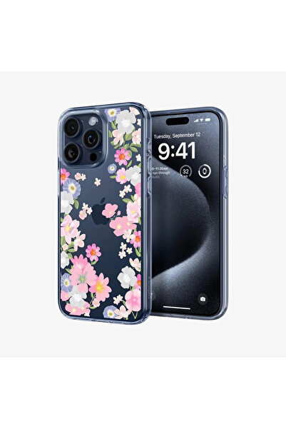 Spigen iPhone 15 Pro Kılıf Liquid Crystal 4 Tarafı Tam Koruma Blossom - ACS06558