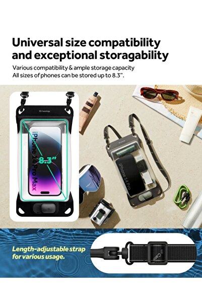 Spigen Caseology WaterProof iP68 Sertifikalı Su Geçirmez Kılıf (Dahili Pompa) Charcoal Gray - ACS06257
