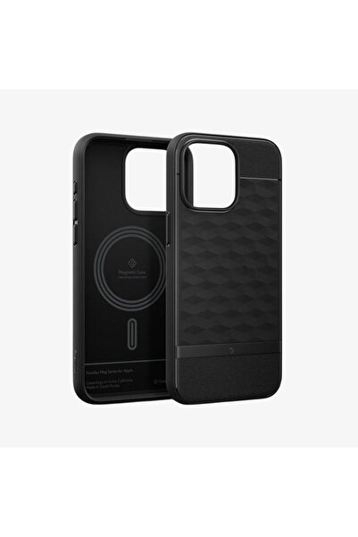 Spigen Caseology iPhone 15 Pro Kılıf Parallax Mag MagSafe özellikli Matte Black - ACS06749