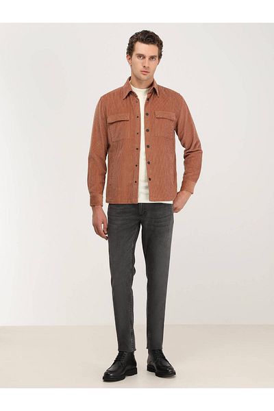 Kip Ecru Cotton Blended - Half Turtleneck Patterned Knitwear