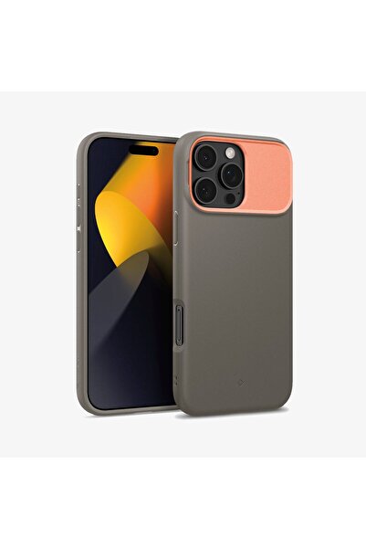 Spigen Caseology iPhone 16 Pro Max Kılıf Nano Pop Mag MagSafe özellikli Kickstand Papaya Gray - ACS08303
