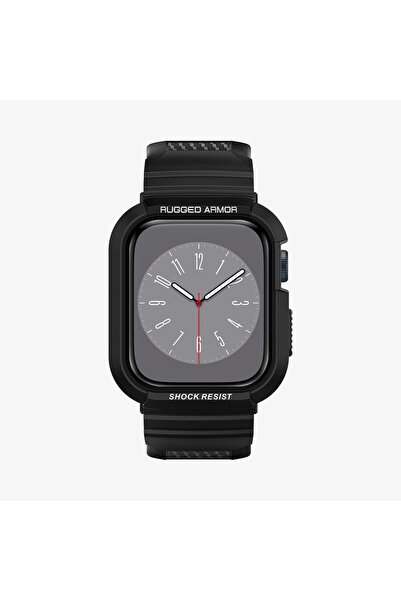 Spigen Apple Watch 41mm (Series 9/8/7) Case & Strap Rugged Armor Pro Black - ...