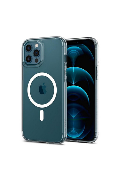 Spigen حافظة لهاتف iPhone 12 Pro Max Ultra Hybrid MagFit MagSafe باللون الأبي...