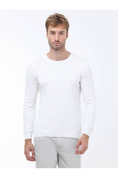 Kip Crew Neck Ecru Cotton Knitwear