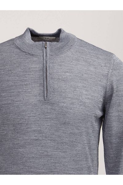 Kip Half Turtleneck Gray Knitwear - Wool Blended