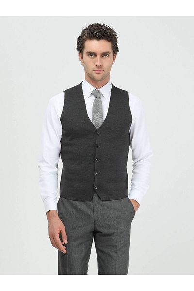 Kip Anthracite Knitwear Vest Design