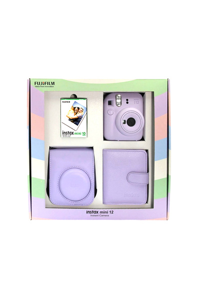 Fujifilm İnstax Mini 12 Fotoğraf Makinesi Askı Pil Çanta 10’lu Film Albüm Bundle Box