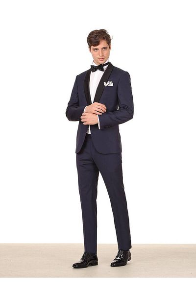 Kip Straight Cut Saks Tuxedo - Shawl Collar Suit