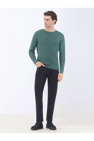 Kip Pulover verde din tricotaje din amestec de bumbac
