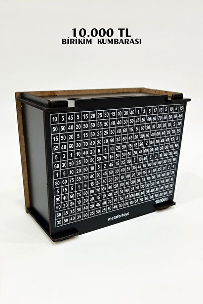 metafortoys Parabox 10000 Tl Birikim Kumbarası (SİYAH) Tekrar Kullanılabilir