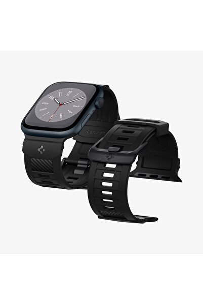 Spigen Apple Watch 42mm Seri 10/11-41mm Seri 9/8/7 - 40mm SE2/SE/6/5/4 Kayış Rugged Matte Black - AMP02855