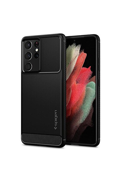 Spigen Carcasa rezistentă Rugged Armor pentru Galaxy S21 Ultra, neagră mată -...