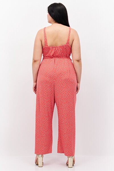 41 Hawthorn Women Plus Size Polka Dots Sleeveless Jumpsuits, Pink