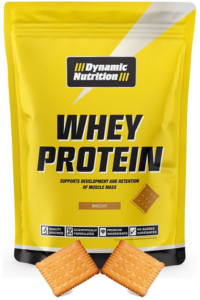 Dynamic Nutrition Whey Protein Powder - 420 g X 2 Pcs= 840 g - Biscuits - 28 Serve - 24 g High Protein