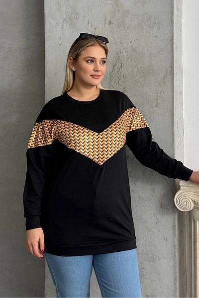 Stil Diva Plus Size Crew Neck Long Sleeve Print Sweatshirt 300334