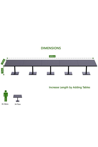 Mahmayi Ristoran Bar Table Square Base - 20 Seater Cocktail Bistro Table for Pub, Living Room-Black