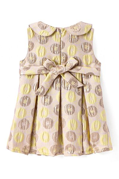 Bonfino Bonfino Textured Party Dress With Peter Pan Collar - Yellow