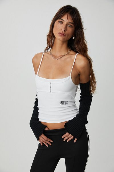 GRIMELANGE Noelıa Women - Λευκό Crop κορμάκι με γραβάτα Agraf και στάμπα