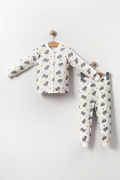 Minigimin Cicileri Set pijamale din bumbac cu imprimeu Koala pentru baieti - alb