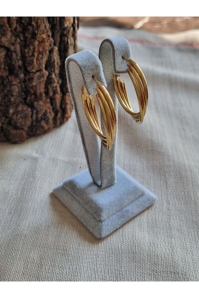 Brassito Gold Colored Women's Steel Earrings - Spiral Ring, Non-Tarnish 316L