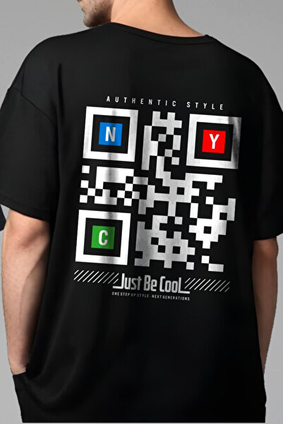FECCY Tricou oversize din bumbac cu imprimeu Just Be CooL