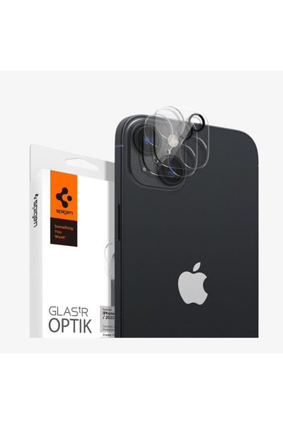Spigen iPhone 14 / 14 Plus Kamera Lens Camı Koruyucu GLAS.tR Optik (2 Adet) C...