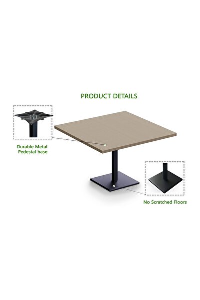Mahmayi Ristoran Bar Table Square Base - 24 Seater Cocktail Bistro Table for Pub, Living Room-Linen