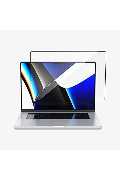 Spigen MacBook Pro 16" (2023 / 2021) ile Uyumlu Cam Ekran Koruyucu Tam Kaplayan Black - AGL04233