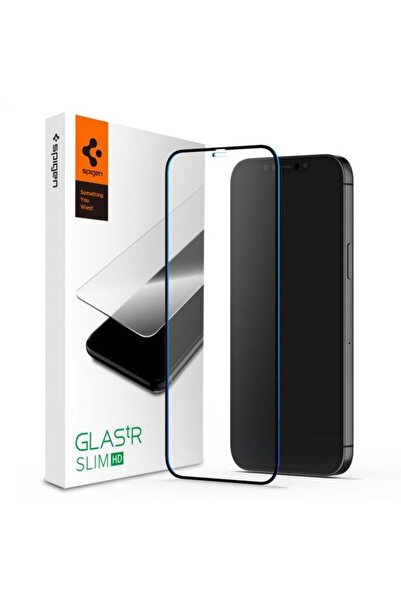 Spigen iPhone 12 mini Cam Ekran Koruyucu Tam Kaplayan GLAS.tR Full Cover HD B...