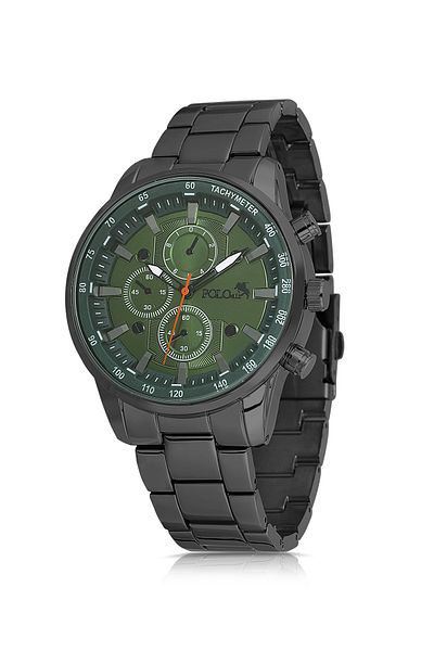 Polo Air Stylish Metal Men's Watch Black Green Color Pl-0962E3X